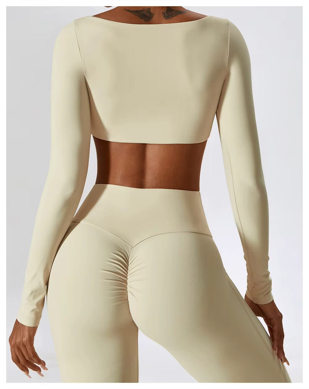 Women's Long-Sleeve Yoga Set | Square Neck-Faylori