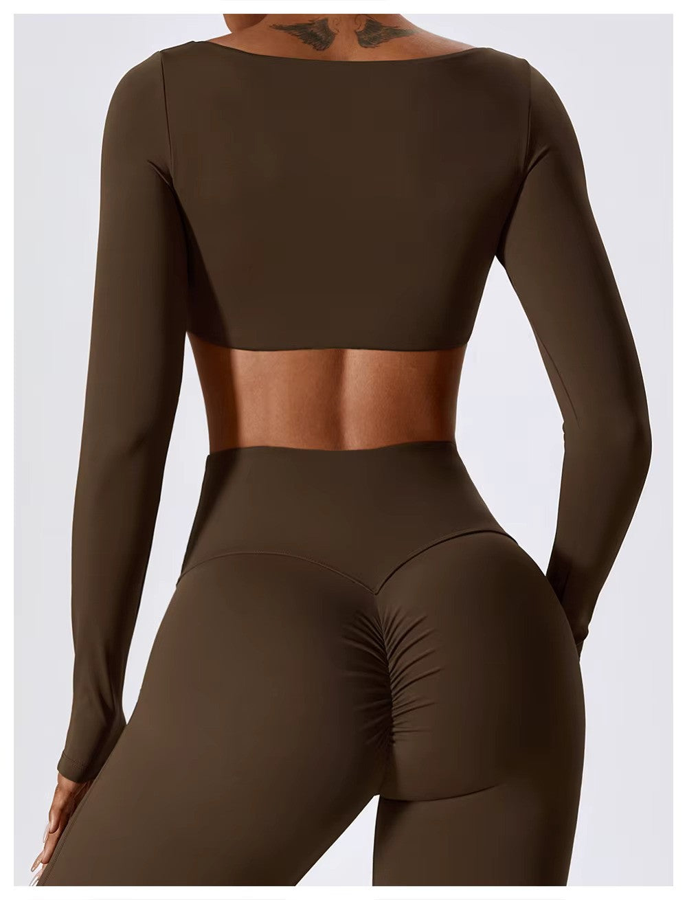 Women's Long-Sleeve Yoga Set | Square Neck-Faylori