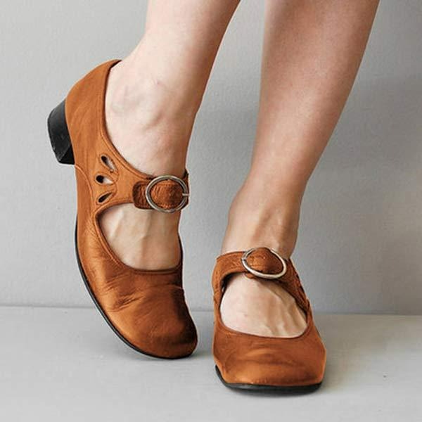 Women's Mary Jane Flats | Buckle Strap-Faylori