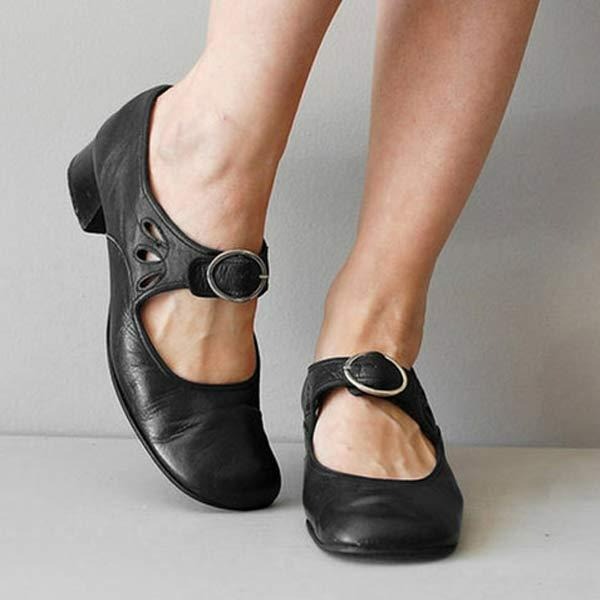 Women's Mary Jane Flats | Buckle Strap-Faylori