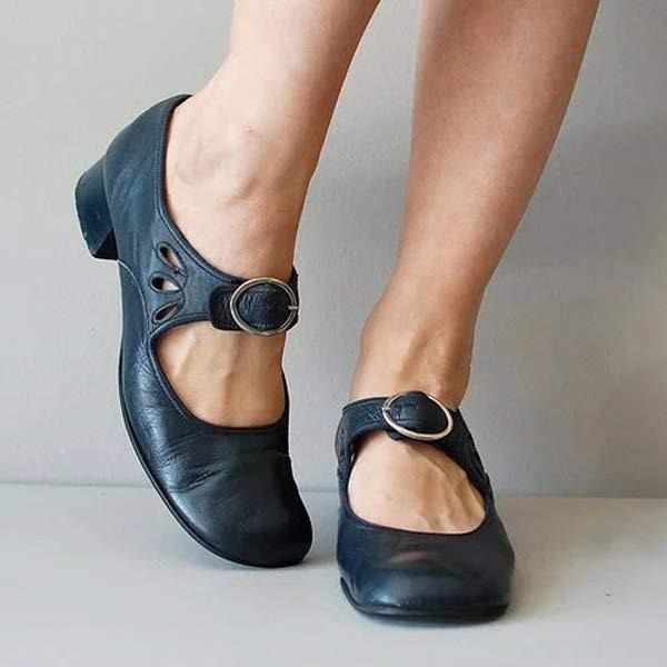 Women's Mary Jane Flats | Buckle Strap-Faylori
