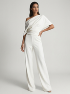 Women's One-Shoulder Jumpsuit | Wide Leg-Faylori