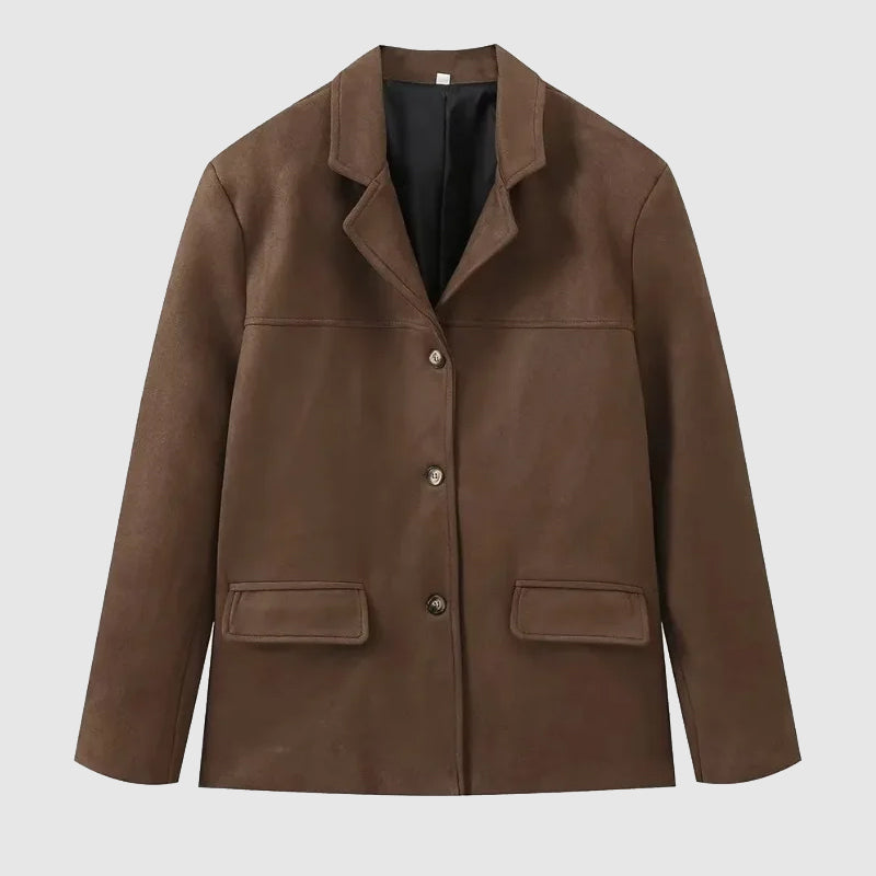 Women's Oversized Blazer | Notch Lapel-Faylori