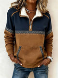 Women's Quarter-Zip Sweatshirt | Aztec Trim-Faylori