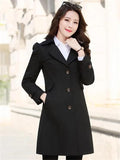 Women's Single-Breasted Trench Coat | Notch Lapel-Faylori