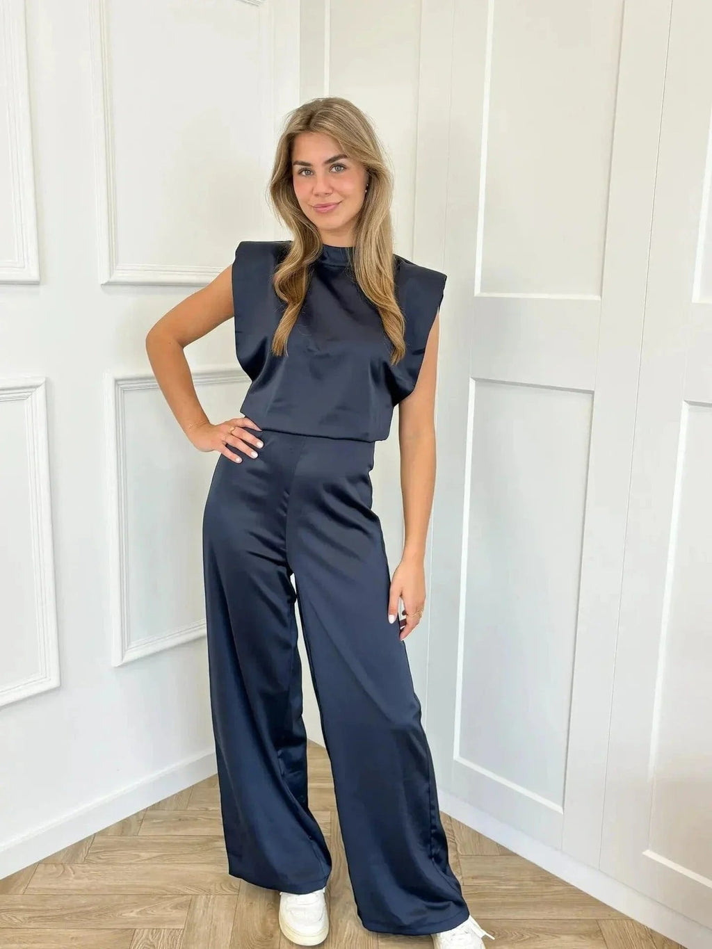 Women's Sleeveless Jumpsuit | Wide-Leg Pants-Faylori