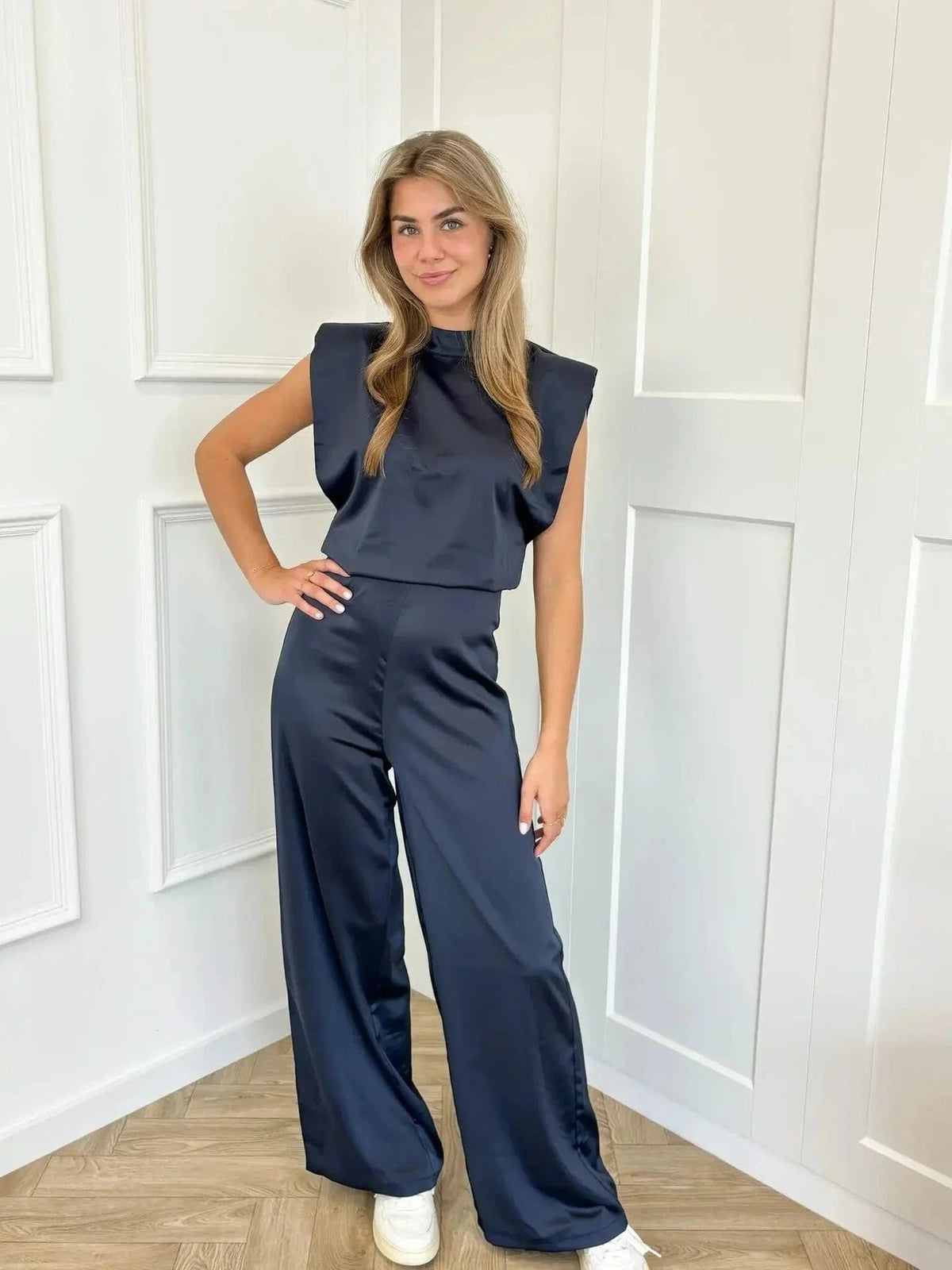 Women's Sleeveless Jumpsuit | Wide-Leg Pants-Faylori