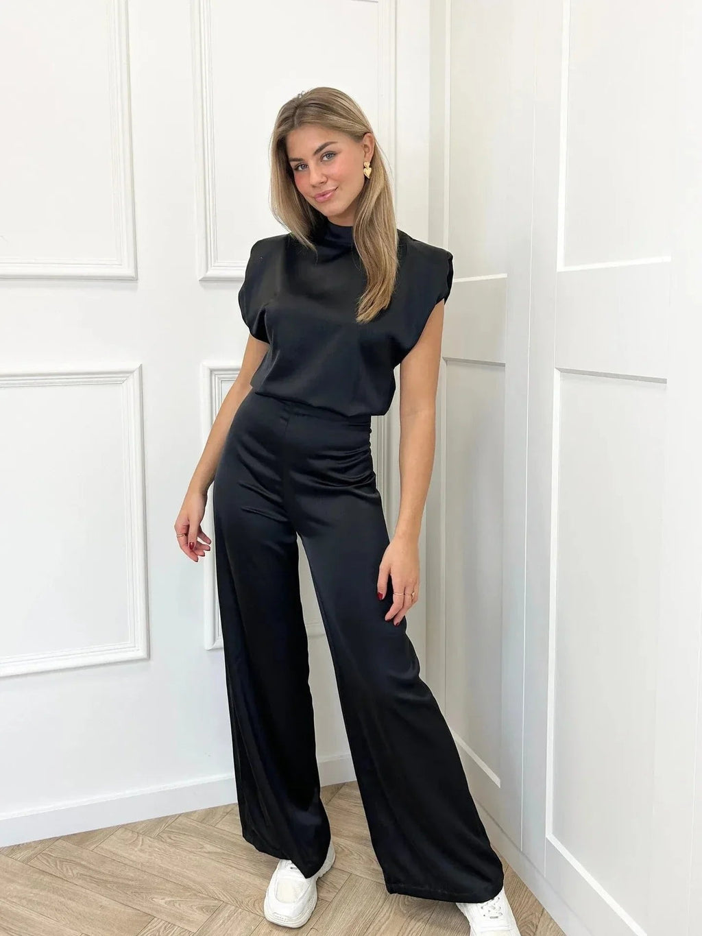 Women's Sleeveless Jumpsuit | Wide-Leg Pants-Faylori