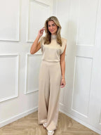 Women's Sleeveless Jumpsuit | Wide-Leg Pants-Faylori
