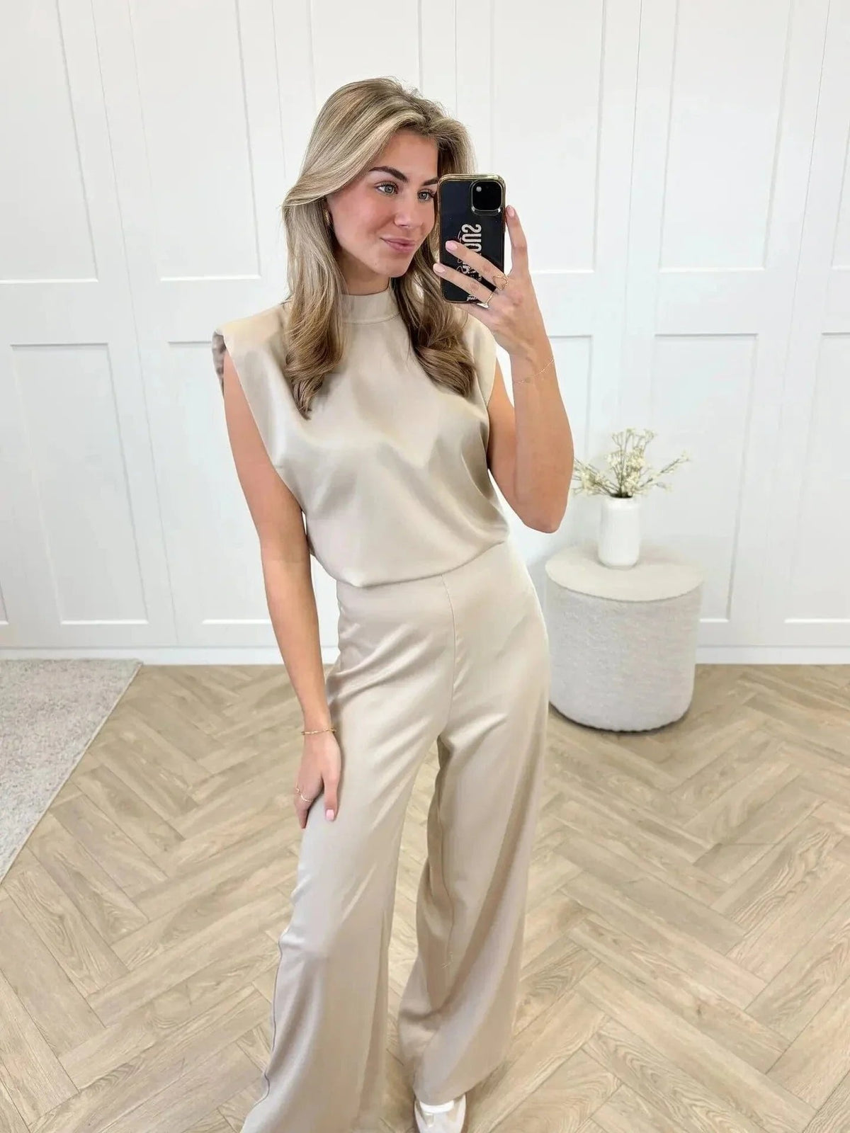 Women's Sleeveless Jumpsuit | Wide-Leg Pants-Faylori