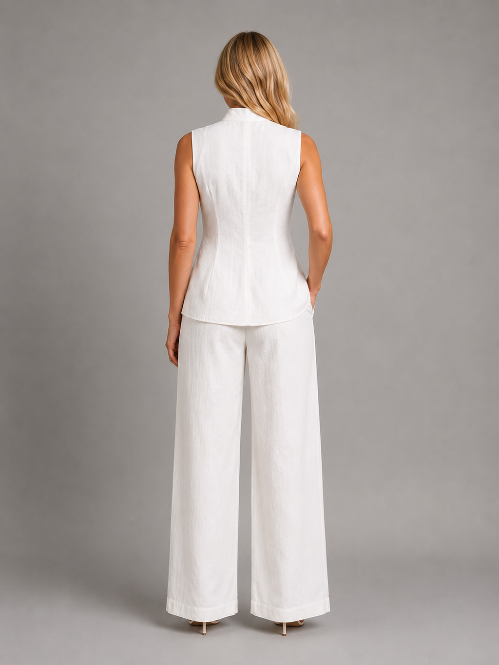 Women's Sleeveless Set | Button Top-Faylori