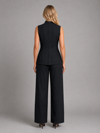 Women's Sleeveless Set | Button Top-Faylori