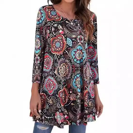 Women's Swing Tunic | Mandala Print-Faylori