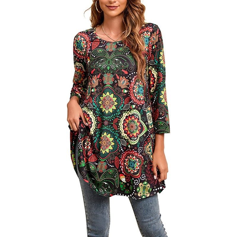Women's Swing Tunic | Mandala Print-Faylori