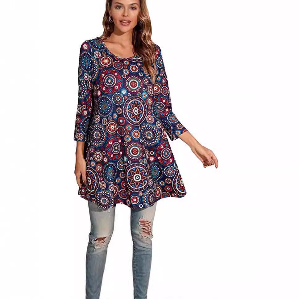 Women's Swing Tunic | Mandala Print-Faylori