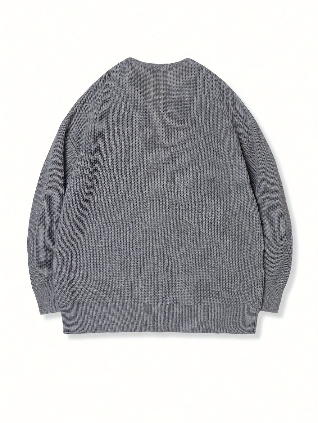 Zip-Up Cardigan Knit Ribbed Gray Men's Relaxed Fit – Casual, Office · Faylori