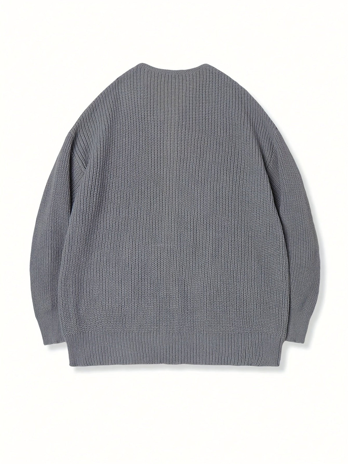 Zip-Up Cardigan Knit Ribbed Gray Men's Relaxed Fit – Casual, Office · Faylori