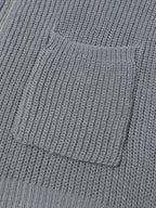 Zip-Up Cardigan Knit Ribbed Gray Men's Relaxed Fit – Casual, Office · Faylori