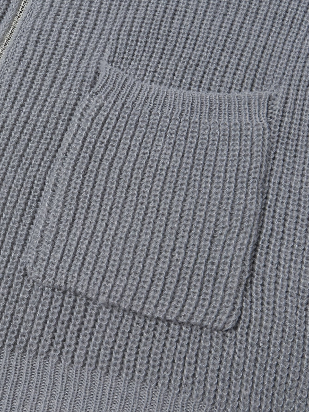 Zip-Up Cardigan Knit Ribbed Gray Men's Relaxed Fit – Casual, Office · Faylori