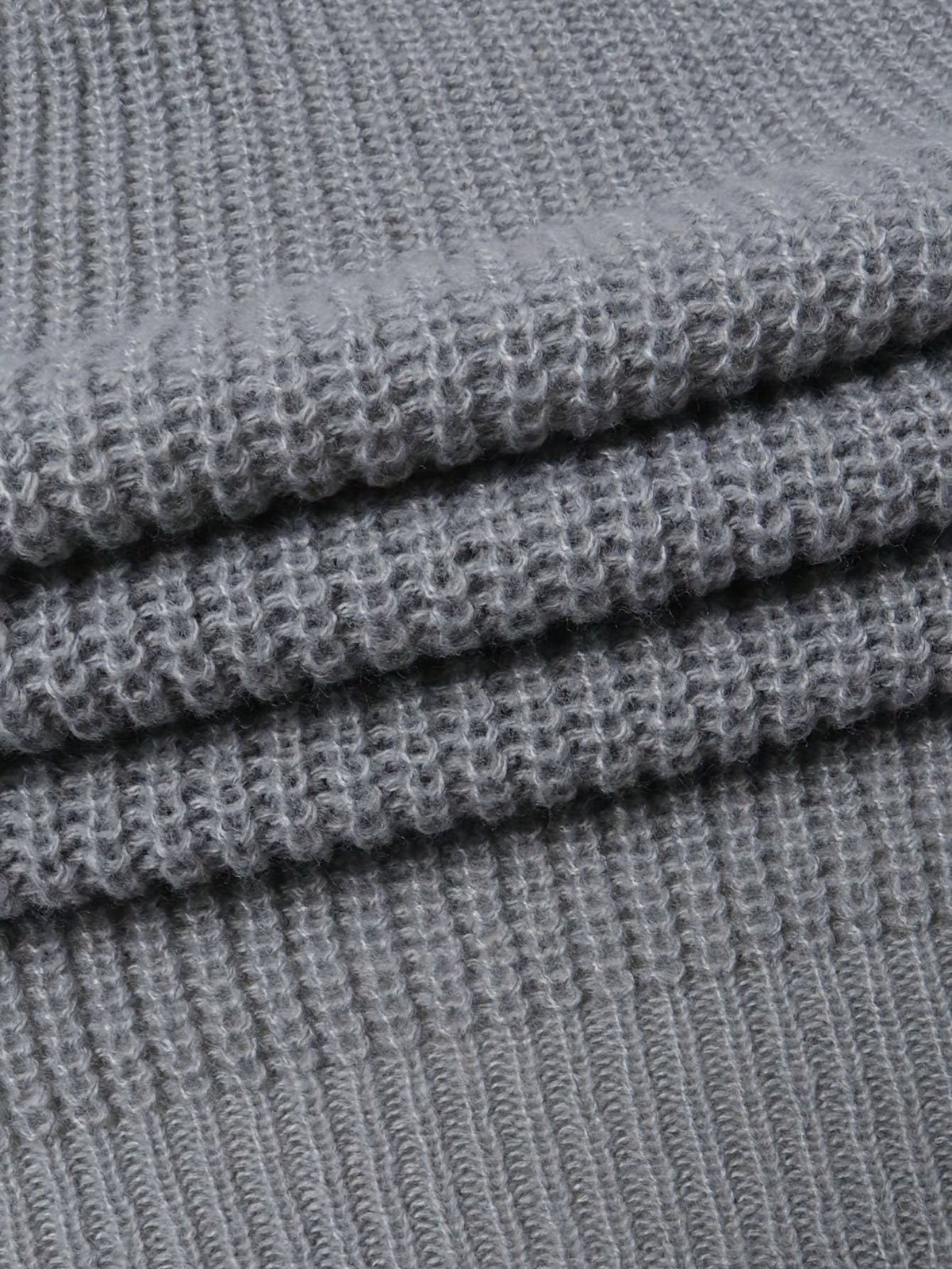 Zip-Up Cardigan Knit Ribbed Gray Men's Relaxed Fit – Casual, Office · Faylori