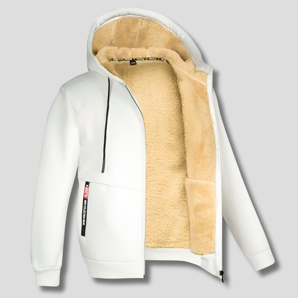 Zip-Up Hooded Jacket Men's Sherpa Lined Fleece Winter Coat – Casual, Outdoor · Faylori