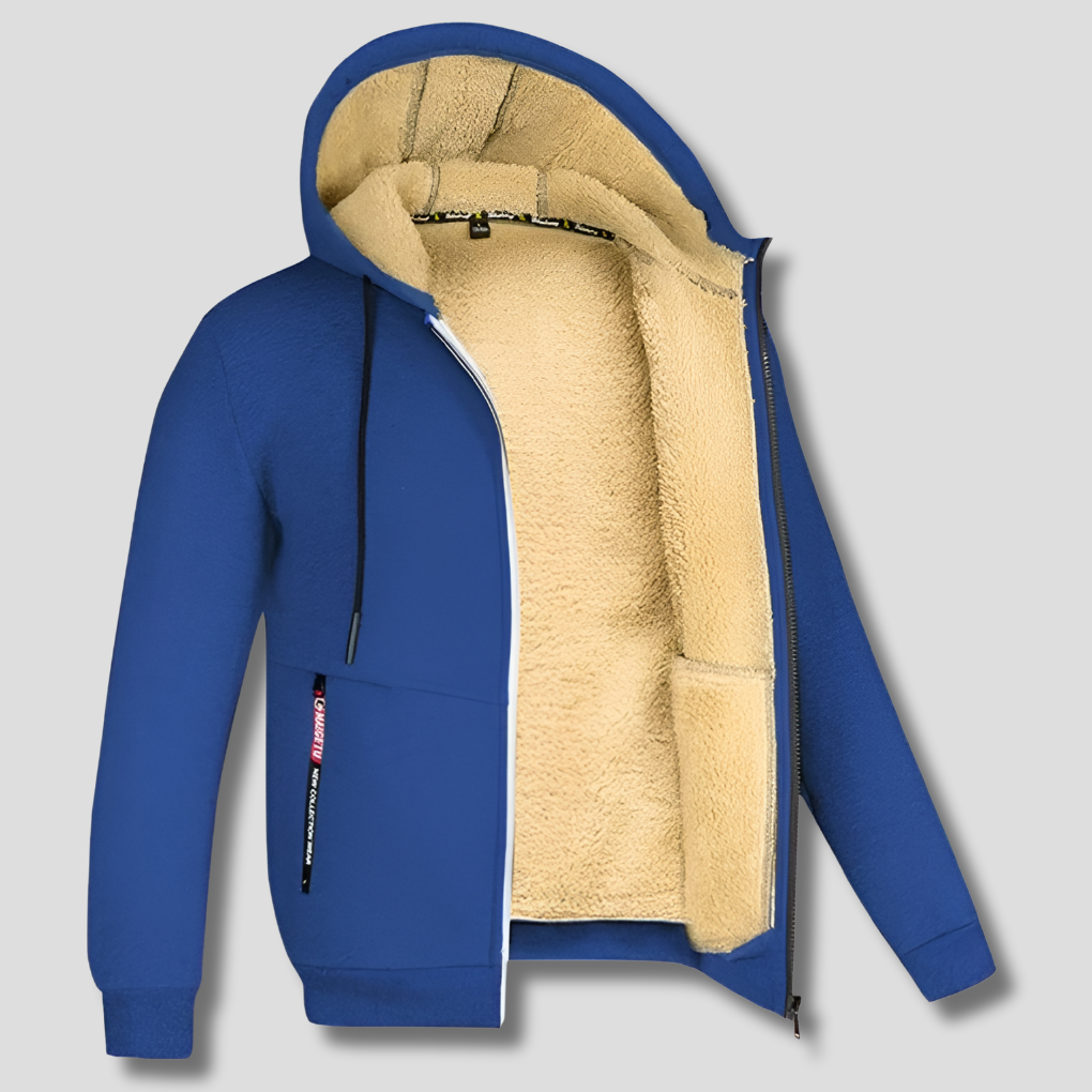Zip-Up Hooded Jacket Men's Sherpa Lined Fleece Winter Coat – Casual, Outdoor · Faylori