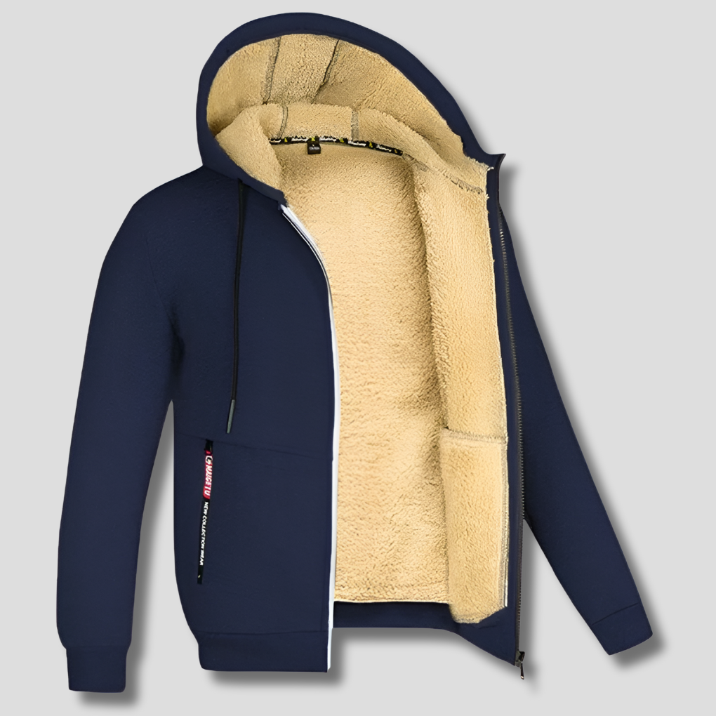 Zip-Up Hooded Jacket Men's Sherpa Lined Fleece Winter Coat – Casual, Outdoor · Faylori