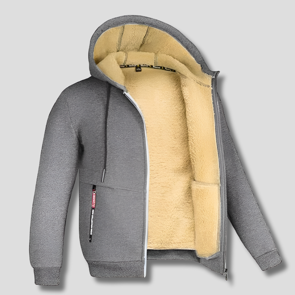 Zip-Up Hooded Jacket Men's Sherpa Lined Fleece Winter Coat – Casual, Outdoor · Faylori