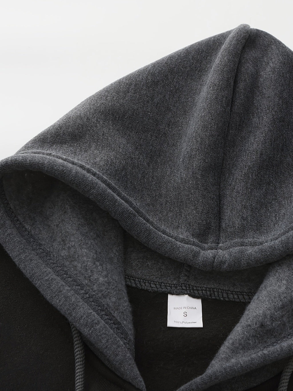 Zip-Up Hoodie Men's Color Block Black Brown Drawstring Kangaroo Pocket – Casual, Everyday, Gift