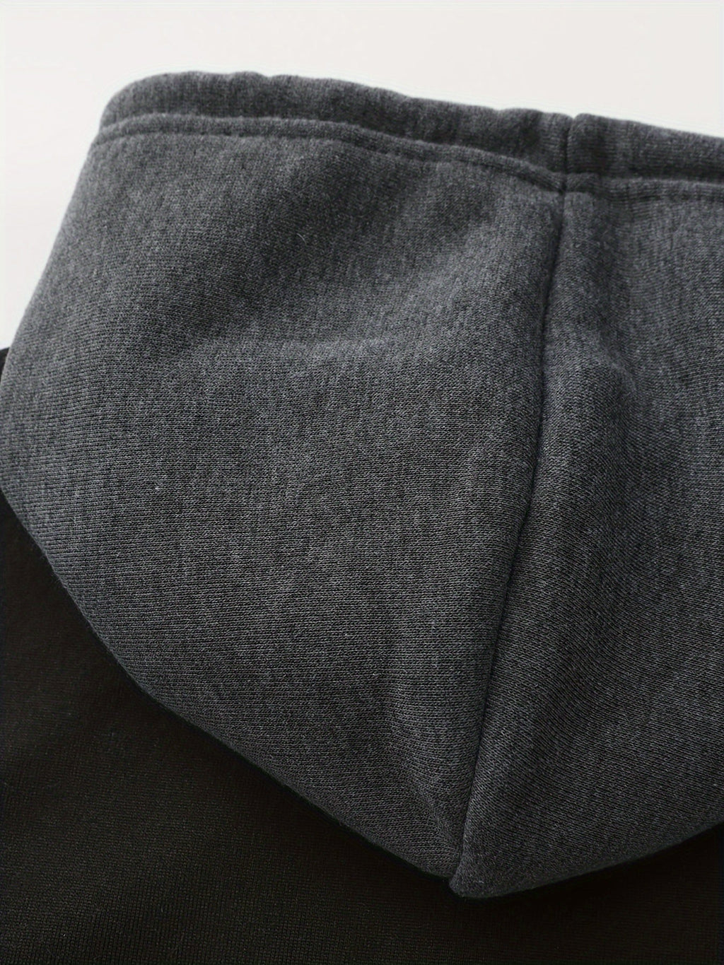 Zip-Up Hoodie Men's Color Block Black Brown Drawstring Kangaroo Pocket – Casual, Everyday, Gift