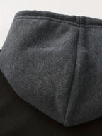Zip-Up Hoodie Men's Color Block Black Brown Drawstring Kangaroo Pocket – Casual, Everyday, Gift