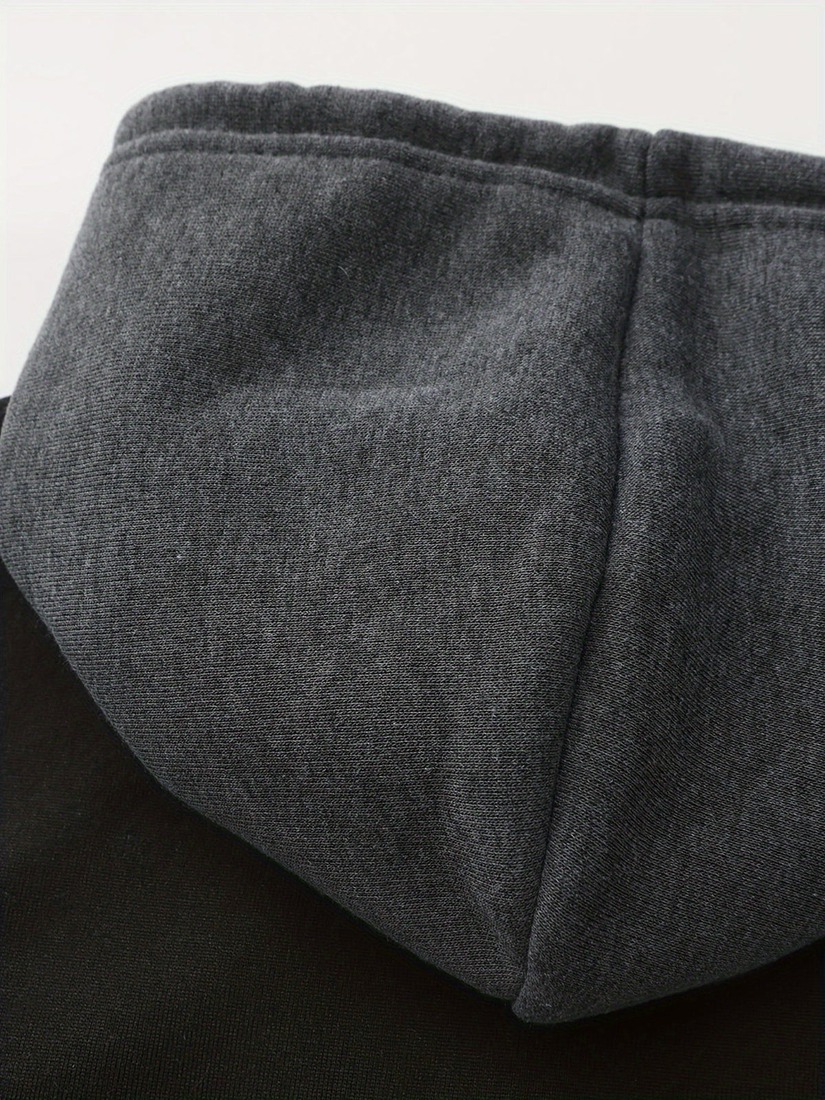 Zip-Up Hoodie Men's Color Block Black Brown Drawstring Kangaroo Pocket – Casual, Everyday, Gift