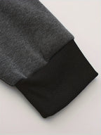 Zip-Up Hoodie Men's Color Block Black Brown Drawstring Kangaroo Pocket – Casual, Everyday, Gift