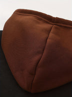Zip-Up Hoodie Men's Color Block Black Brown Drawstring Kangaroo Pocket – Casual, Everyday, Gift
