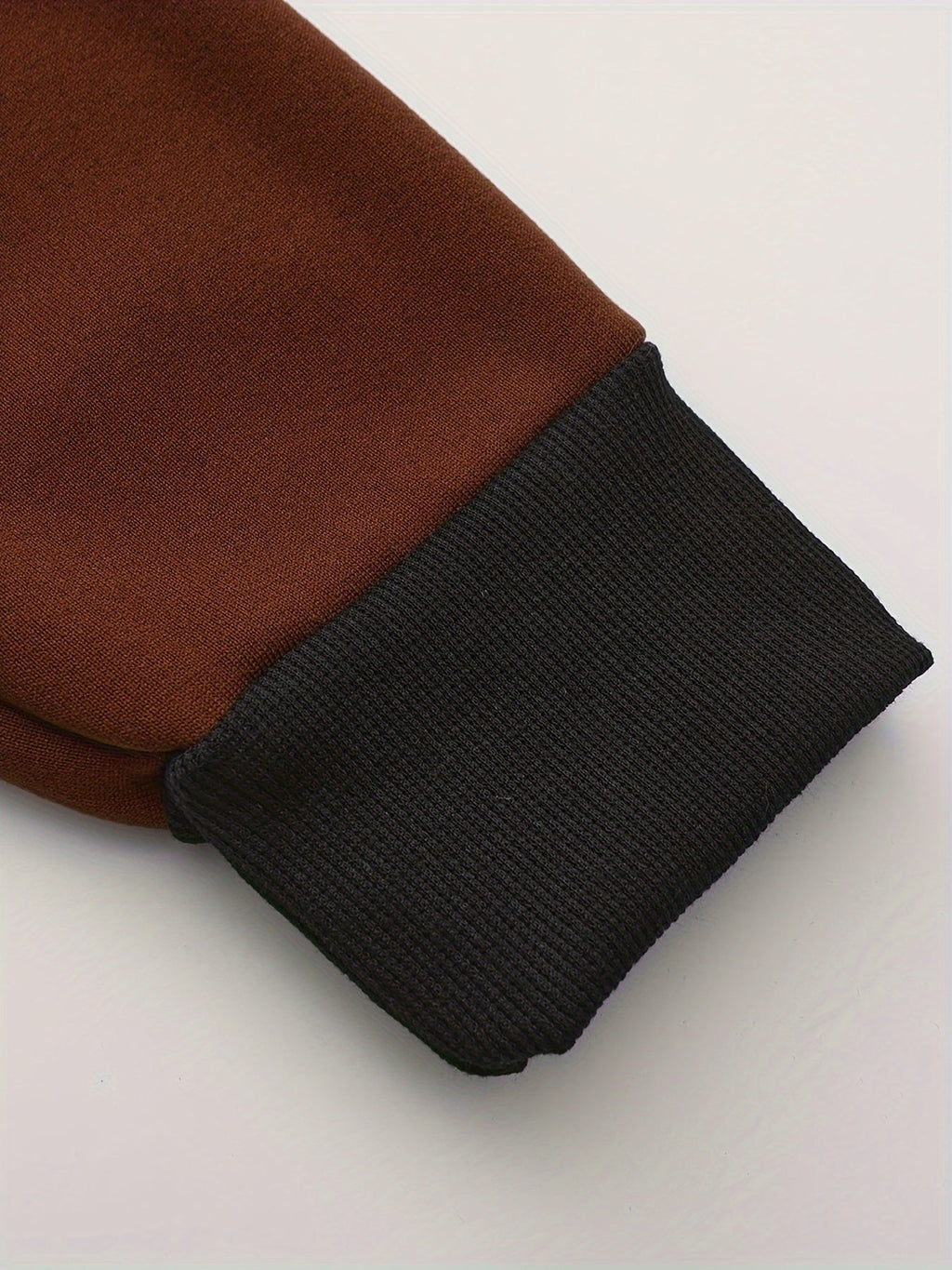 Zip-Up Hoodie Men's Color Block Black Brown Drawstring Kangaroo Pocket – Casual, Everyday, Gift